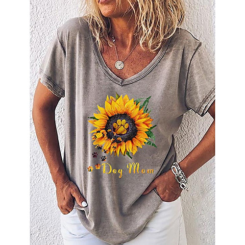 

Women's Tops Geometric T-shirt V Neck Daily Summer Black Blue Blushing Pink Khaki S M L XL 2XL 3XL