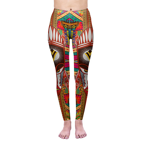

Women's Yoga Pants 3D Print Yellow Elastane Yoga Running Fitness Tights Leggings Sport Activewear Quick Dry Tummy Control Butt Lift Moisture Wicking High Elasticity Skinny