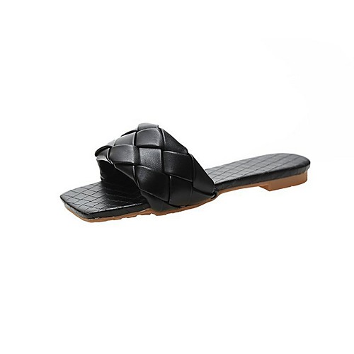 

Women's Slippers & Flip-Flops Summer Flat Heel Open Toe Daily PU Black / Yellow / Orange