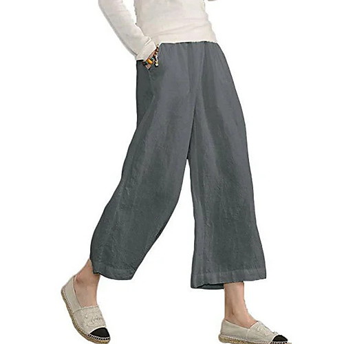 

Women's Basic Loose Chinos Pants - Solid Colored Wine White Black S / M / L
