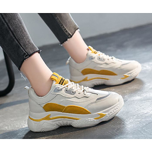 

Women's Sneakers Summer Flat Heel Closed Toe Daily PU Black / Yellow / Green