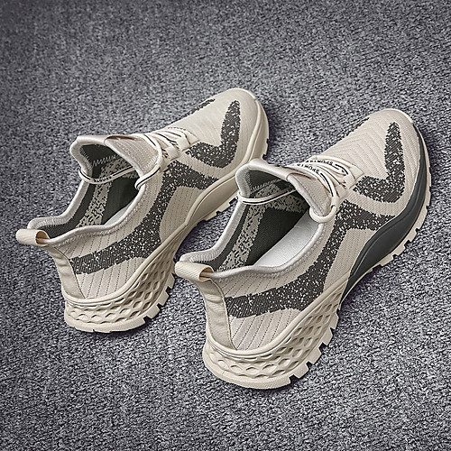 

Men's Summer Sporty / Casual Athletic Outdoor Trainers / Athletic Shoes Running Shoes / Walking Shoes Knit Breathable Non-slipping Wear Proof Black / Beige