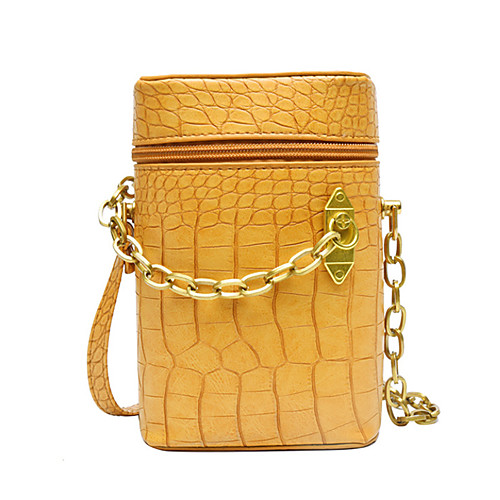 

Women's Chain Polyester / PU Crossbody Bag Solid Color Yellow / Khaki / White