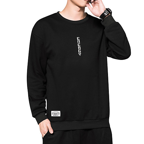 

Men's Graphic Solid Colored T-shirt - Cotton Daily Weekend Round Neck White / Black / Blue / Yellow / Long Sleeve / Letter