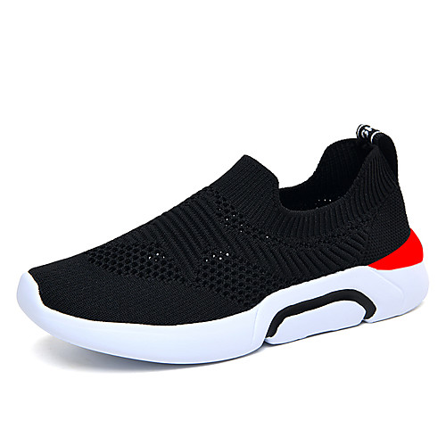 

Boys' / Girls' Comfort Knit Trainers / Athletic Shoes Comfort Loafers Big Kids(7years ) Walking Shoes Split Joint Black / Red Spring / Summer