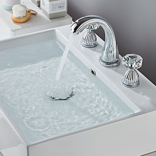 

Bathroom Sink Faucet - Widespread Electroplated Widespread Two Handles Three HolesBath Taps