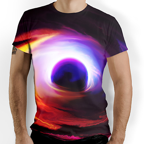 

Men's Galaxy Graphic Print T-shirt Daily Red