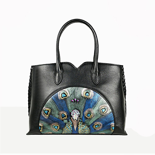 

Women's Zipper Cowhide Evening Bag / Top Handle Bag Animal Blue