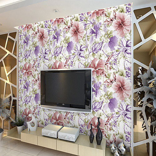 

Custom Self-Adhesive Mural Wallpaper Fresh Flowers Suitable For Bedroom Living Room Coffee Shop Restaurant Landscape Home Decoration Modern Wall Covering Canvas Material Adhesive required Art Deco