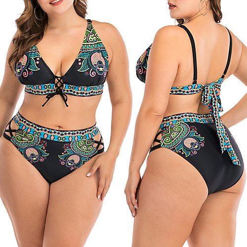 

Women's Two Piece Swimsuit Elastane Swimwear Breathable Quick Dry Sleeveless 2-Piece - Swimming Water Sports Summer / Stretchy