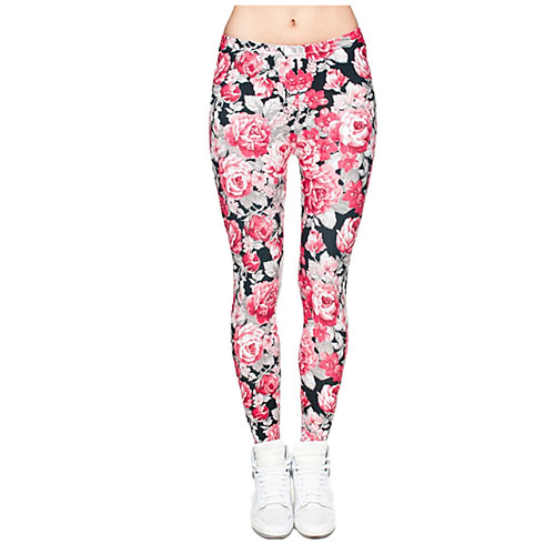 

Women's Yoga Pants 3D Print Red Elastane Yoga Running Fitness Tights Leggings Sport Activewear Quick Dry Tummy Control Butt Lift Moisture Wicking High Elasticity Skinny