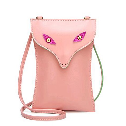 

Women's / Girls' Rivet PU Mobile Phone Bag Animal Black / Blushing Pink