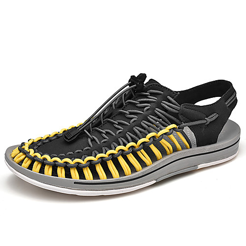 

Men's Summer Casual Daily Beach Sandals Water Shoes / Walking Shoes Elastic Fabric Breathable Non-slipping White / Yellow / Red Color Block