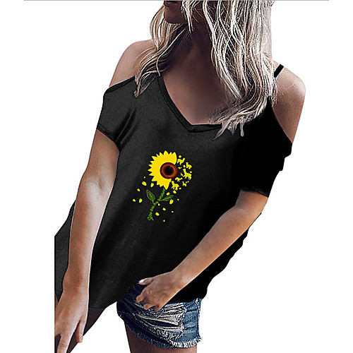 

Women's Tank Top Geometric Tops V Neck Daily Summer White Black Blue S M L XL 2XL