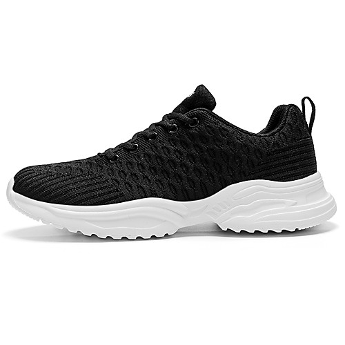 

Women's Trainers / Athletic Shoes 2020 Fall Flat Heel Round Toe Sporty Casual Daily Outdoor Solid Colored Tissage Volant Running Shoes / Walking Shoes White / Black / Pink