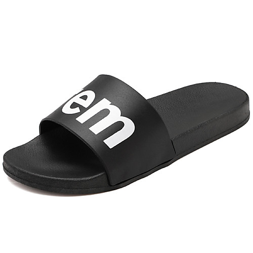 

Men's Summer Casual Daily Slippers & Flip-Flops PVC Breathable Black