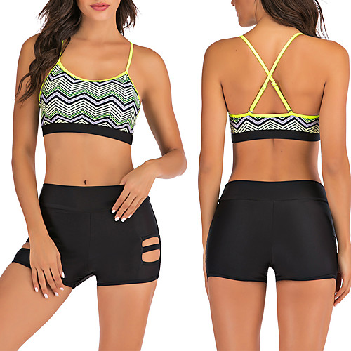 

Women's Two Piece Swimsuit Swimwear Breathable Quick Dry Sleeveless 2-Piece - Swimming Water Sports Summer / Stretchy