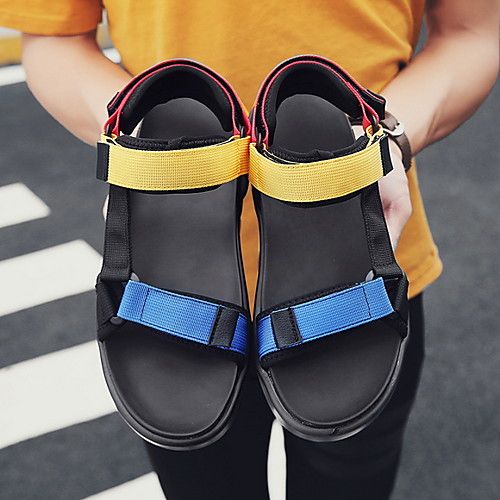 

Men's Summer Outdoor Sandals PU Non-slipping Black / Rainbow