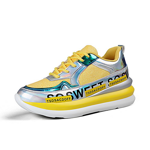 

Women's Trainers / Athletic Shoes Spring & Summer Flat Heel Round Toe Daily Canvas / PU Black / Yellow / Pink