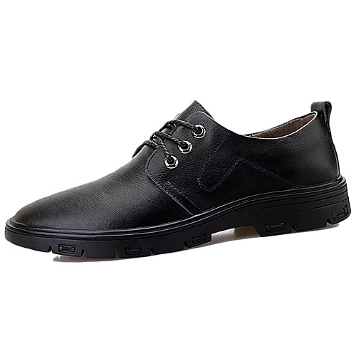 

Men's Summer Business Daily Oxfords Cowhide / PU Non-slipping Black / Brown