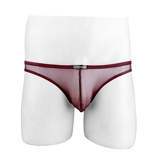 

Men's Mesh Briefs Underwear - Normal Low Waist Red Blue White S M L
