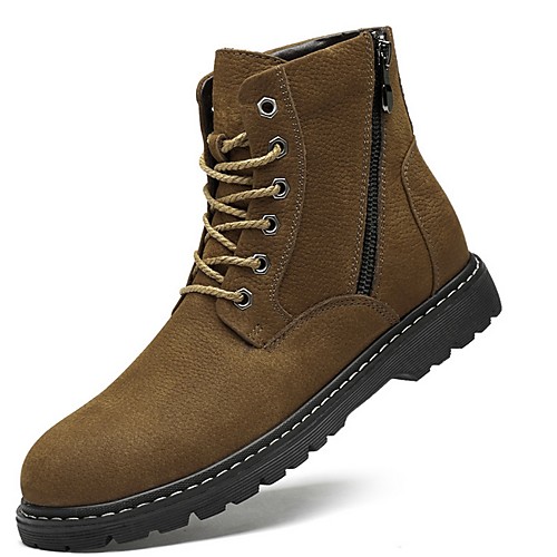 

Men's Summer Outdoor Boots Cowhide Non-slipping Mid-Calf Boots Black / Khaki
