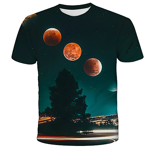 

Men's 3D Animal Black Print T-shirt Street chic Exaggerated Daily Holiday Round Neck Rainbow / Short Sleeve