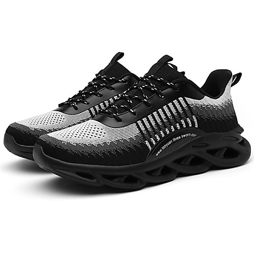 

Men's Spring & Summer Sporty Athletic Trainers / Athletic Shoes Running Shoes Elastic Fabric / Tissage Volant Non-slipping Black / Red Color Block