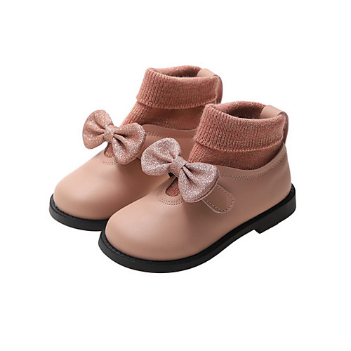 

Girls' Bootie PU Boots Toddler(9m-4ys) White / Black / Pink Spring