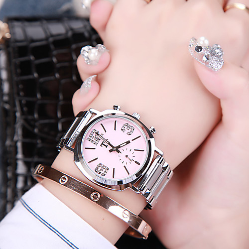 

Women's Steel Band Watches Luxury Fashion Genuine Leather Japanese Quartz White / Black GoldenBlack WhitePink Water Resistant / Waterproof 30 m 1 pc Analog One Year Battery Life