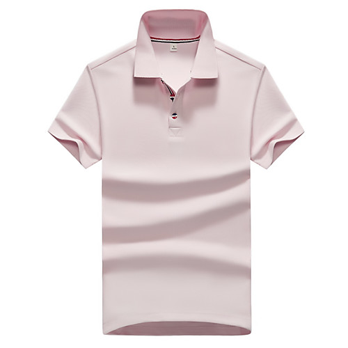 

Men's Solid Colored Slim Polo Business Basic Daily Work Shirt Collar White / Black / Yellow / Blushing Pink / Gray / Light Blue / Short Sleeve