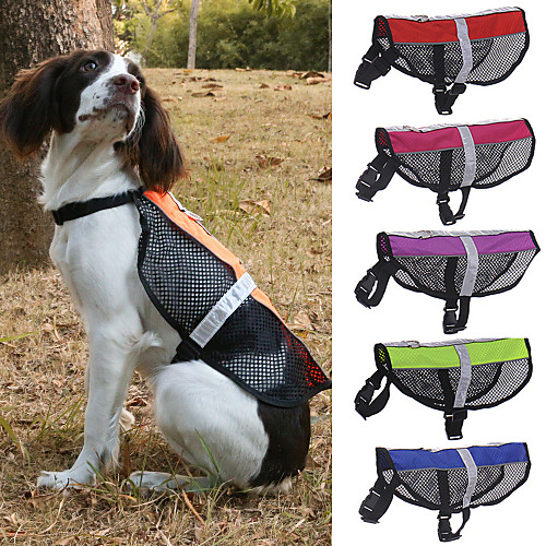 

Dog Pets Harness Mesh Harness Reflective Adjustable Size Breathability Vest Adjustable Flexible Safety Color Block Mesh Classic Polyester Small Dog Medium Dog Large Dog Purple Red 1pc