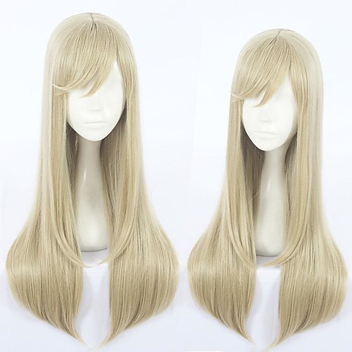 

Cosplay Costume Wig Cosplay Wig Lin Xianming Hakata Tonkotsu Ramens kinky Straight With Bangs Wig Blonde Very Long Light Blonde Synthetic Hair 28 inch Women's Anime Fashionable Design Cosplay Blonde