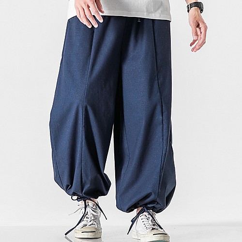 

Men's Chinoiserie Loose Chinos Pants - Solid Colored Comfort Cotton Black Blue Dark Gray US32 / UK32 / EU40 / US34 / UK34 / EU42