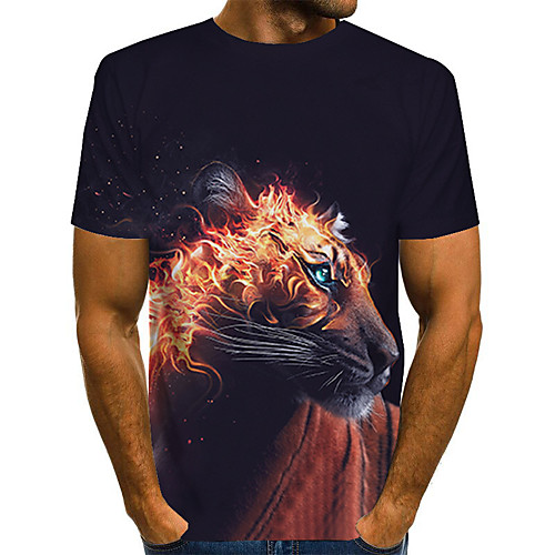 

Men's Plus Size 3D Print T-shirt Basic Daily Round Neck Purple / Short Sleeve