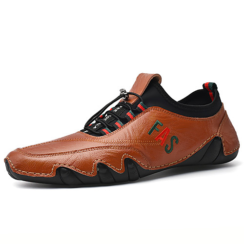 

Men's Spring & Summer / Fall & Winter Daily Outdoor Oxfords Walking Shoes Cowhide Breathable Wear Proof White / Black / Brown