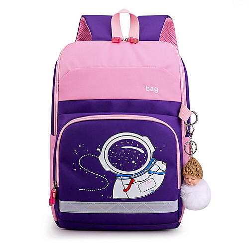 

Large Capacity Oxford Cloth Zipper Commuter Backpack Color Block School Black / Purple / Yellow