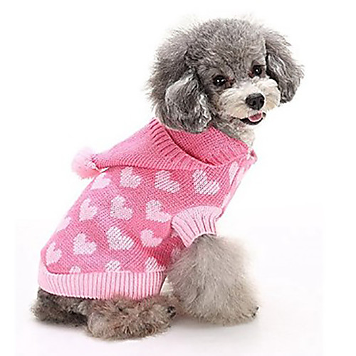 

Cat Dog Sweater Sweatshirt Puppy Clothes Heart Casual / Daily Winter Dog Clothes Puppy Clothes Dog Outfits Warm Blue Pink Costume for Girl and Boy Dog Polar Fleece XS S M L XL 2XL