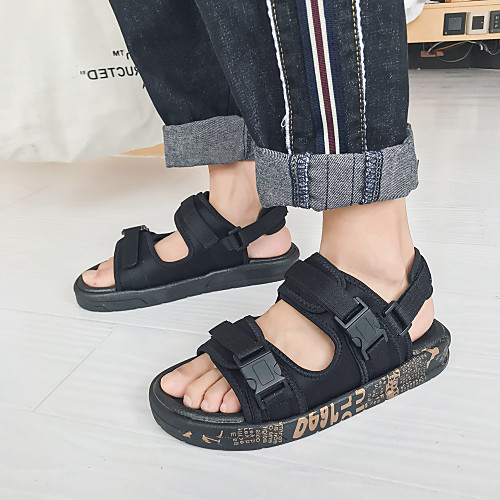 

Men's / Unisex Summer Classic / British Daily Outdoor Sandals Walking Shoes Canvas Breathable Wear Proof White / Black / Gold