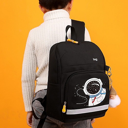 

Large Capacity Oxford Cloth Zipper Commuter Backpack Color Block School Black / Purple / Yellow