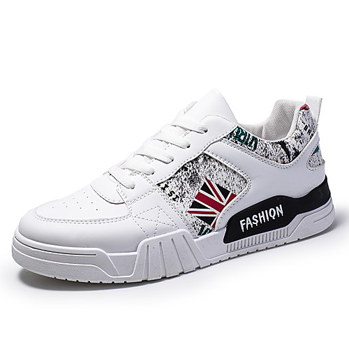 

Men's Spring & Summer / Fall & Winter Casual Daily Outdoor Sneakers Walking Shoes Faux Leather / PU Breathable Waterproof Non-slipping Black / White / Black / Red