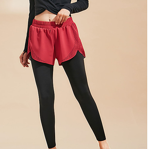 

Women's High Waist Yoga Pants Winter Solid Color Red Black Gray Running Fitness Gym Workout Leggings Bottoms Sport Activewear Breathable Moisture Wicking Soft High Elasticity