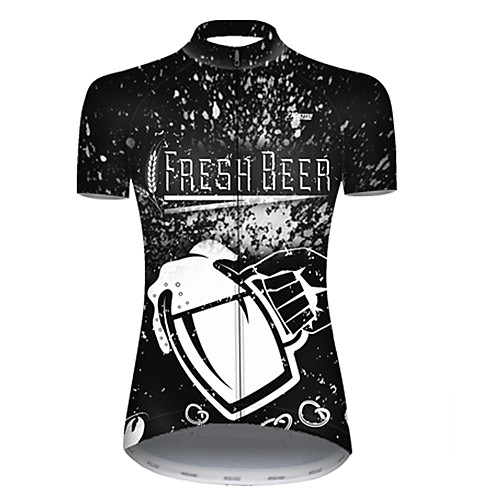 

21Grams Women's Short Sleeve Cycling Jersey Polyester Black / White Tie Dye Oktoberfest Beer Bike Jersey Top Mountain Bike MTB Road Bike Cycling Breathable Quick Dry Ultraviolet Resistant Sports