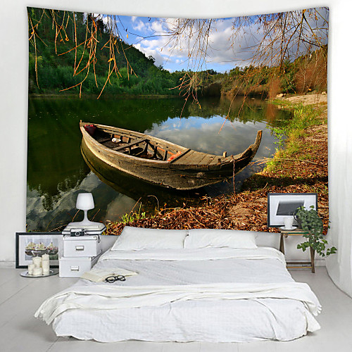 

Lake Surface Beautiful Scenery Digital Printed Tapestry Decor Wall Art Tablecloths Bedspread Picnic Blanket Beach Throw Tapestries Colorful Bedroom Hall Dorm Living Room Hanging