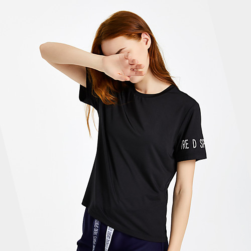 

Women's Young Girl Yoga Top Solid Color Black Green Yoga Fitness Running Tee Tshirt Top Short Sleeve Sport Activewear Quick Dry Breathable Comfortable Micro-elastic