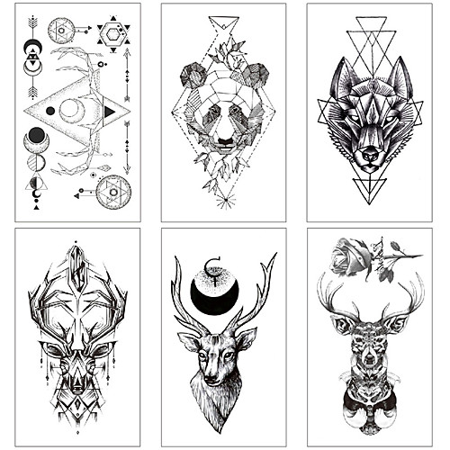 

6 pcs Temporary Tattoos Water Resistant / Waterproof / Mini Style / Safety Face / Body / Hand Water-Transfer Sticker Body Painting Colors