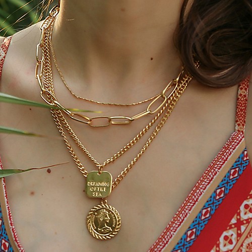 

Women's Choker Necklace Chrome Gold 52 cm Necklace Jewelry For Daily