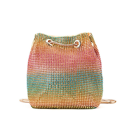 

Women's Crystals / Chain Polyester Evening Bag Color Block Rainbow