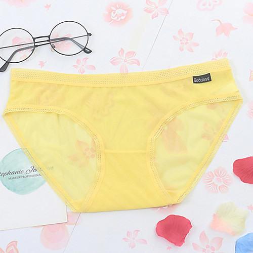 

Women's Basic Brief - Normal Low Waist Yellow Fuchsia Red One-Size
