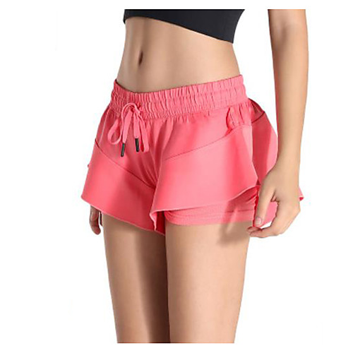 

Women's Yoga Shorts Solid Color Black Purple Pink Mesh Yoga Running Pilates Shorts Sport Activewear Comfy Breathable Comfort Quick Dry Power Flex Micro-elastic Slim